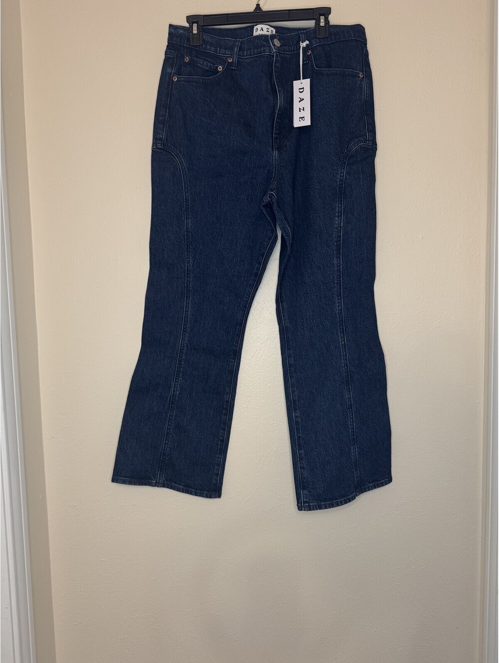Daze Denim Soho High Rise Ankle Flare Jeans Size 31 Dark Blue